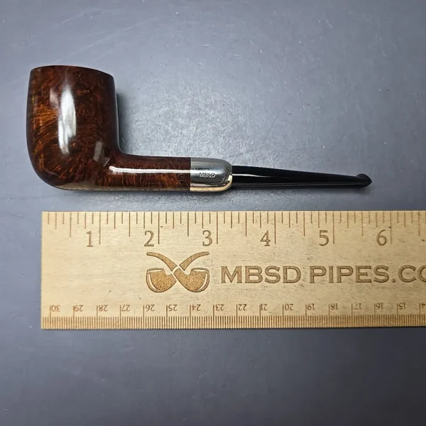 MBSD Briars Timeless Traditions 1 Smooth Billiard w/ Silver Handmade Briar Pipe, New - Image 16