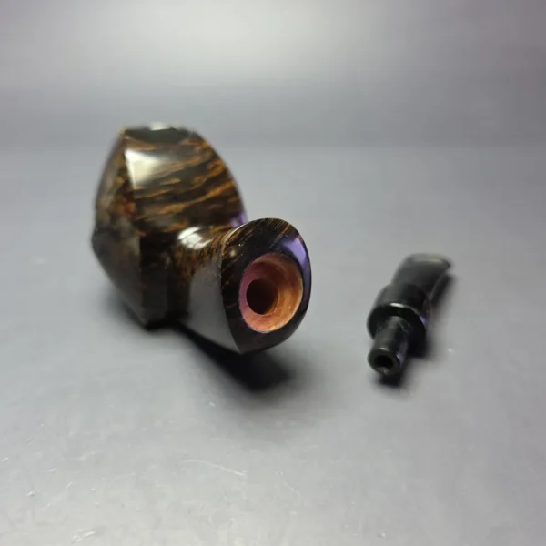 J Mouton Smooth Contrast Fugu Sitter Handmade Briar Pipe, New - Image 11