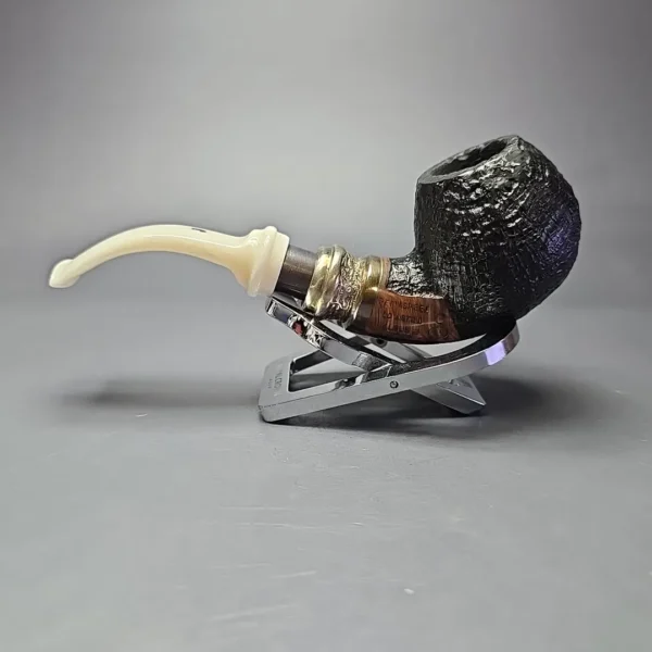 Ser Jacopo Albus et Niger C S1 Sandblasted Apple w/ Silver Estate Briar Pipe, Italian Estates - Image 4