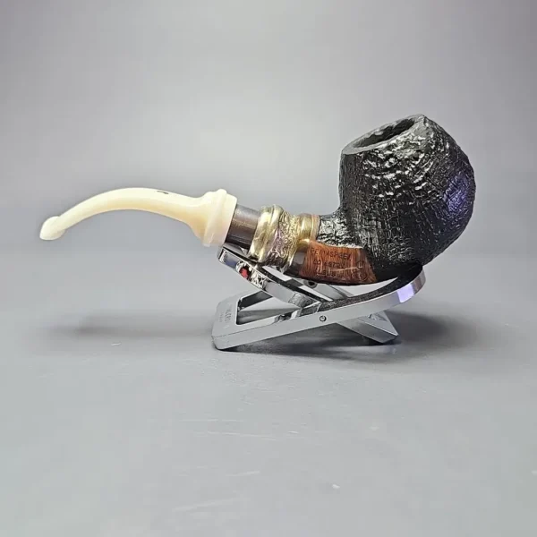 Ser Jacopo Albus et Niger C S1 Sandblasted Apple w/ Silver Estate Briar Pipe, Italian Estates - Image 5