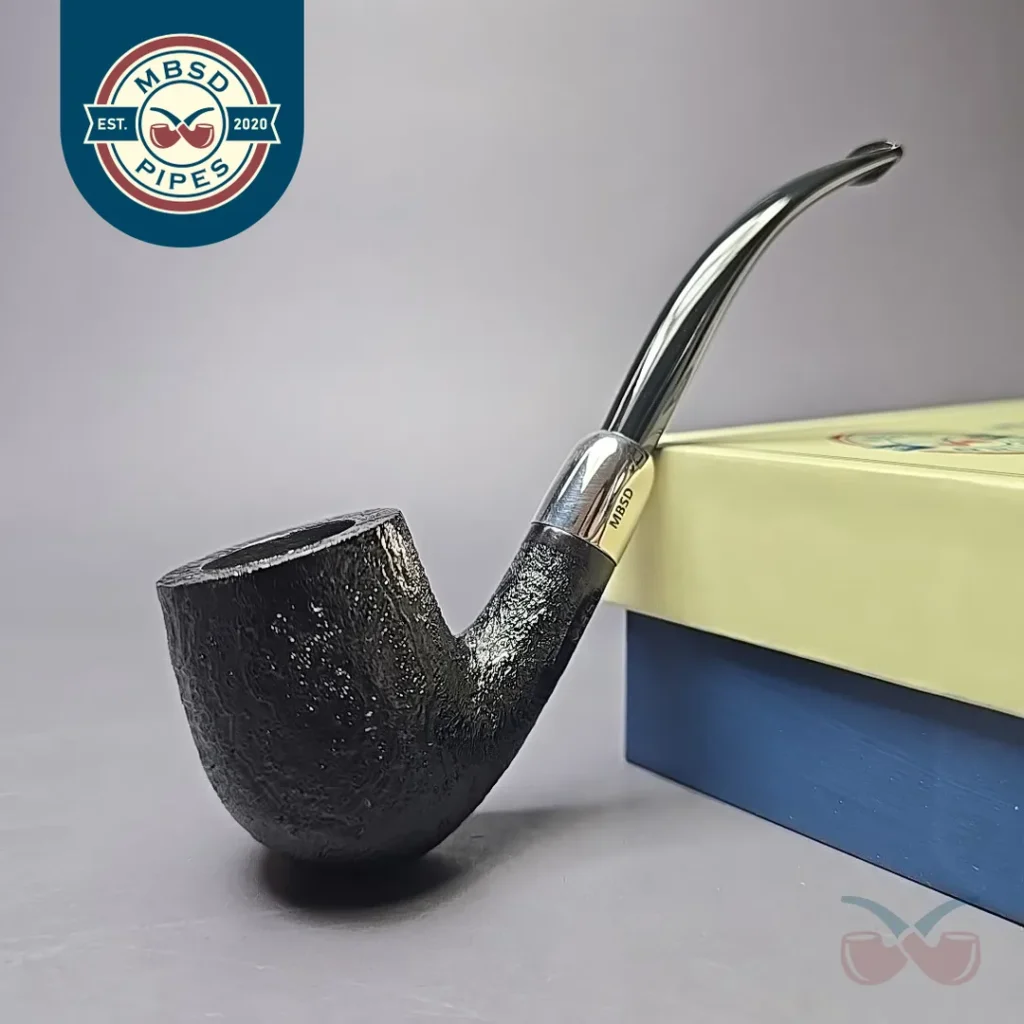 MBSD Briars Timeless Traditions 2 Sandblasted Bent Billiard with Silver (New)