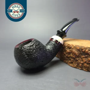 Qi Studio Partially Sandblasted Apple w/ Ivorite Estate Briar Pipe, Unsmoked