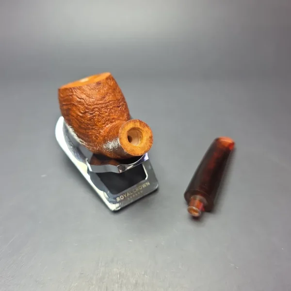Nate Rose Partially Sandblasted "Espresso" w/ Italian Lucite Briar Pipe, New - Image 13
