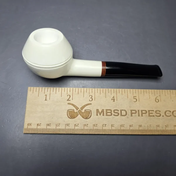 MBSD Meerschaum Deluxe Translucent Rhodesian Block Meerschaum Pipe, Briar-Mortise, 9mm - Image 9