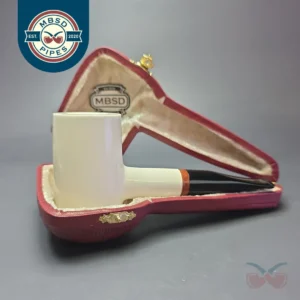 MBSD Meerschaum Deluxe Smooth Poker Block Meerschaum Pipe, Briars-Mortise, New