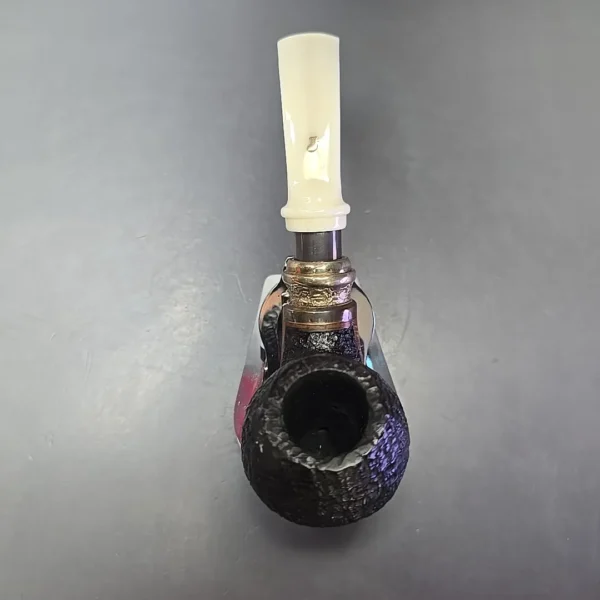 Ser Jacopo Albus et Niger C S1 Sandblasted Apple w/ Silver Estate Briar Pipe, Italian Estates - Image 9