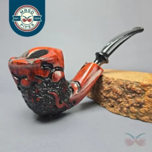 Nording Moss Partially Rusticated Freehand Estate Briar Pipe, Unsmoked
