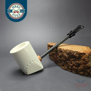 MBSD Meerschaum Deluxe Smooth Facet Poker Block Meerschaum Pipe, New