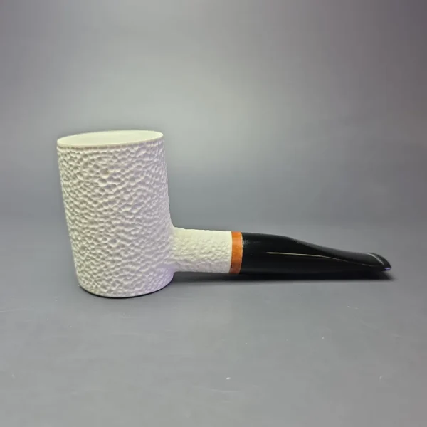 MBSD Meerschaum Deluxe Rusticated Poker Block Meerschaum Pipe, Briar-Mortise, New - Image 3