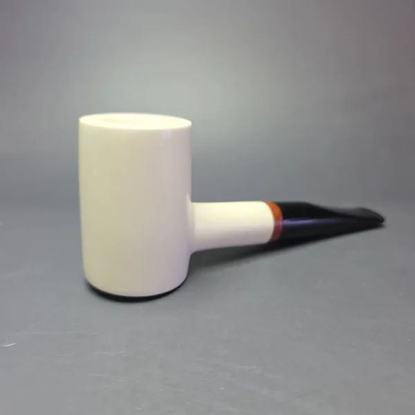 MBSD Meerschaum Deluxe Smooth Poker Block Meerschaum Pipe, Briars-Mortise, New - Image 3