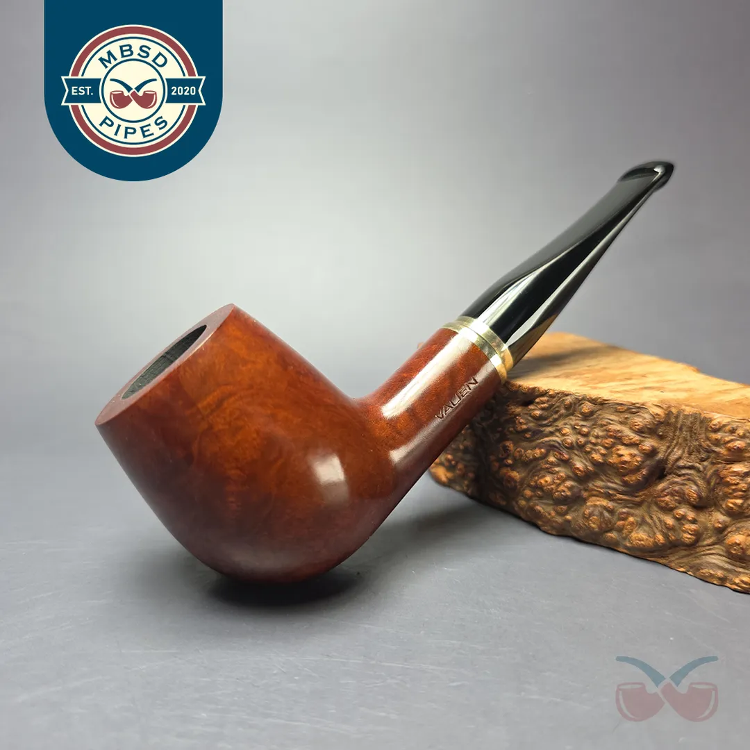 Vauen 3211 Smooth Billiard w/ Brass Estate Briar Pipe, Unsmoked, 9mm