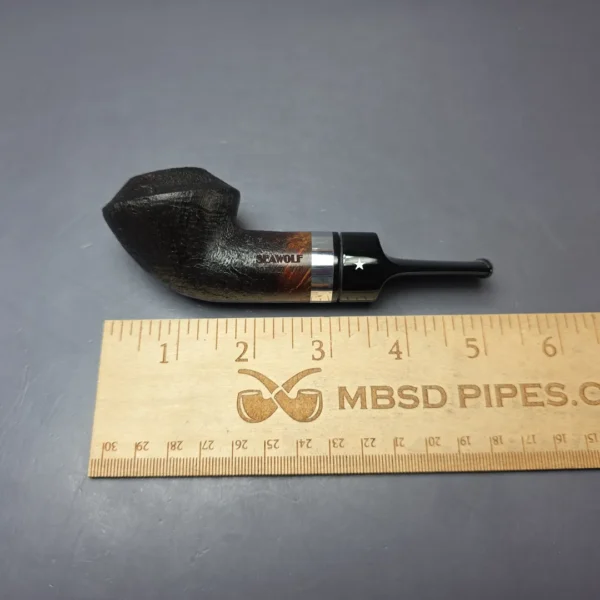 Seawolf (Martin Cermak) Pipe of the Year 2022 Sandblasted Rhodesian Estate Briar Pipe, Unsmoked, 9mm - Image 9