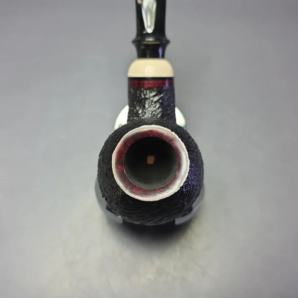 Qi Studio Partially Sandblasted Apple w/ Ivorite Estate Briar Pipe, Unsmoked - Image 7