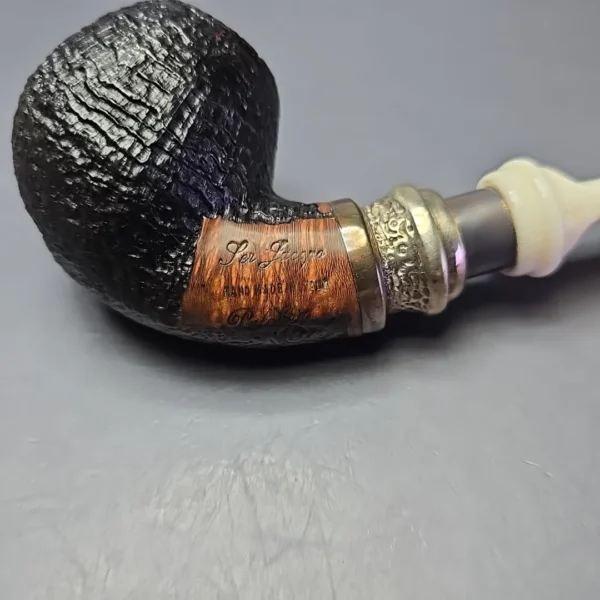 Ser Jacopo Albus et Niger C S1 Sandblasted Apple w/ Silver Estate Briar Pipe, Italian Estates - Image 12