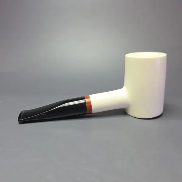 MBSD Meerschaum Deluxe Smooth Poker Block Meerschaum Pipe, Briars-Mortise, New - Image 5