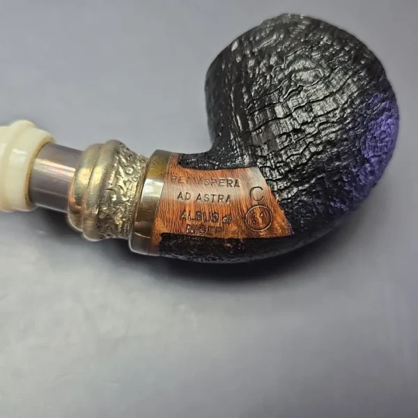 Ser Jacopo Albus et Niger C S1 Sandblasted Apple w/ Silver Estate Briar Pipe, Italian Estates - Image 15