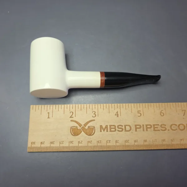 MBSD Meerschaum Deluxe Smooth Poker Block Meerschaum Pipe, Briars-Mortise, New - Image 8