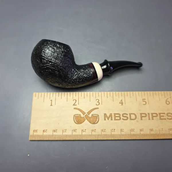 Qi Studio Partially Sandblasted Apple w/ Ivorite Estate Briar Pipe, Unsmoked - Image 11