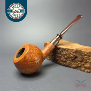 Brentegani Partially Sandblasted Apple w/ Horn Handmade Briar Pipe, New