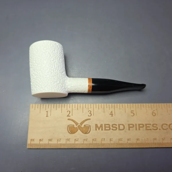 MBSD Meerschaum Deluxe Rusticated Poker Block Meerschaum Pipe, Briar-Mortise, New - Image 10