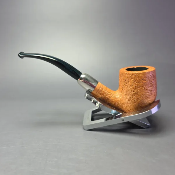 MBSD Briars Timeless Traditions 2 Sandblasted Bent Billiard w/ Silver Handmade Briar Pipe, New - Image 5
