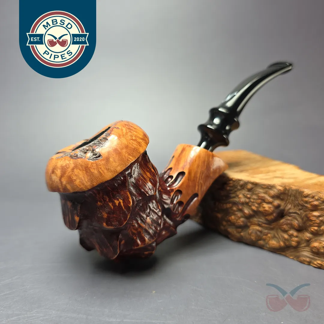 Nording Spruce Cone Partially Rusticated Freehand Estate Briar Pipe, Unsmoked