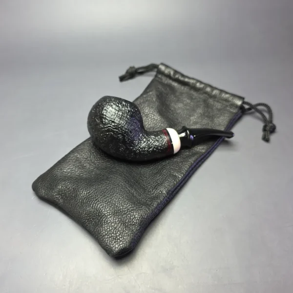 Qi Studio Partially Sandblasted Apple w/ Ivorite Estate Briar Pipe, Unsmoked - Image 14