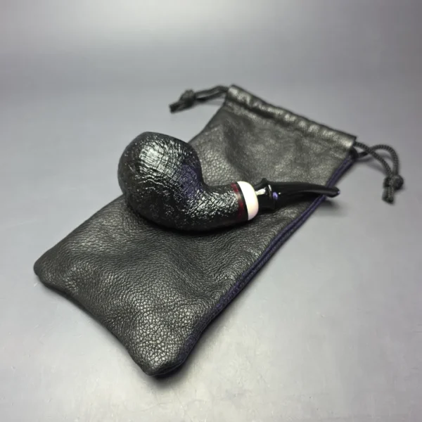 Qi Studio Partially Sandblasted Apple w/ Ivorite Estate Briar Pipe, Unsmoked - Image 15