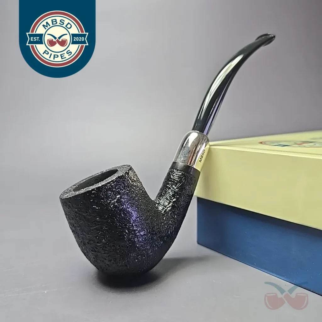 MBSD Briars Timeless Traditions 2 Sandblasted Bent Billiard with Silver (New)
