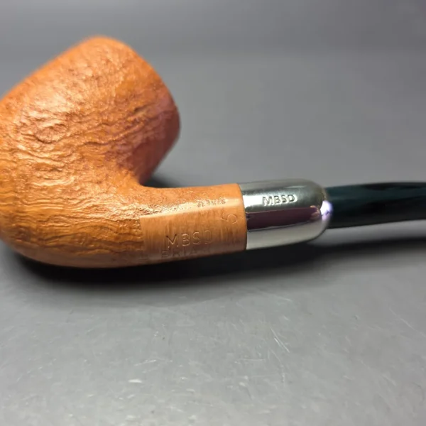 MBSD Briars Timeless Traditions 2 Sandblasted Bent Billiard w/ Silver Handmade Briar Pipe, New - Image 8