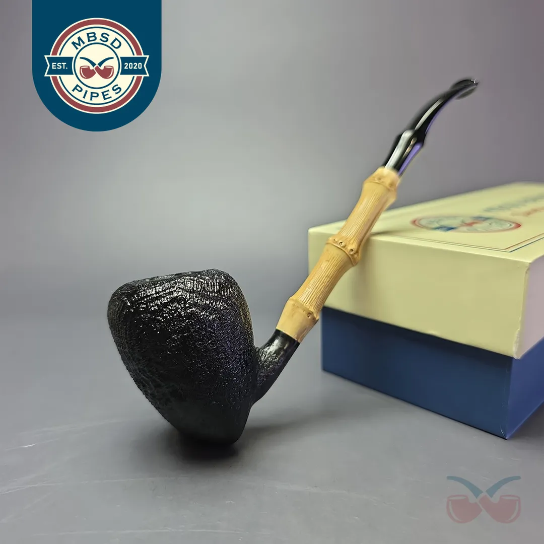MBSD Briars Modern Masters 1 Sandblasted Peewit w/ Bamboo Handmade Briar Pipe, New