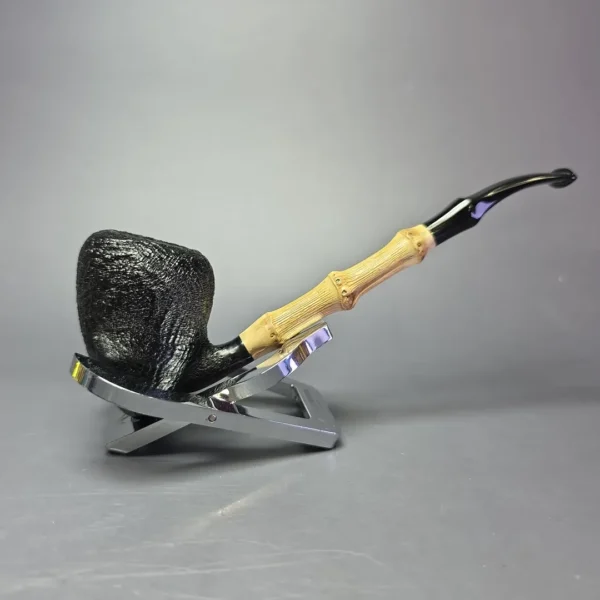 MBSD Briars Modern Masters 1 Sandblasted Peewit w/ Bamboo Handmade Briar Pipe, New - Image 3