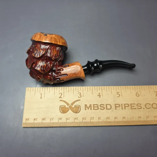 Nording Spruce Cone Partially Rusticated Freehand Estate Briar Pipe, Unsmoked - Image 8