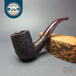 Nate Rose Sandblasted "Cardinal" Sandblasted Bent Billiard Handmade Briar Pipe, New