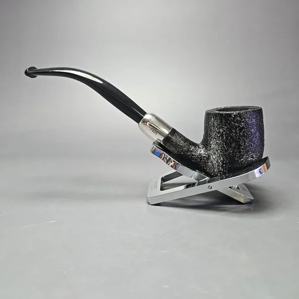 MBSD Briars Timeless Traditions 2 Sandblasted Bent Billiard w/ Silver Handmade Briar Pipe, New - Image 5