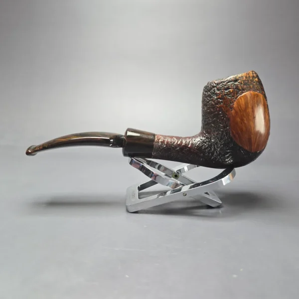 Don Warren Partially Sandblasted Bent Estate Briar Pipe, American Estates - Image 4