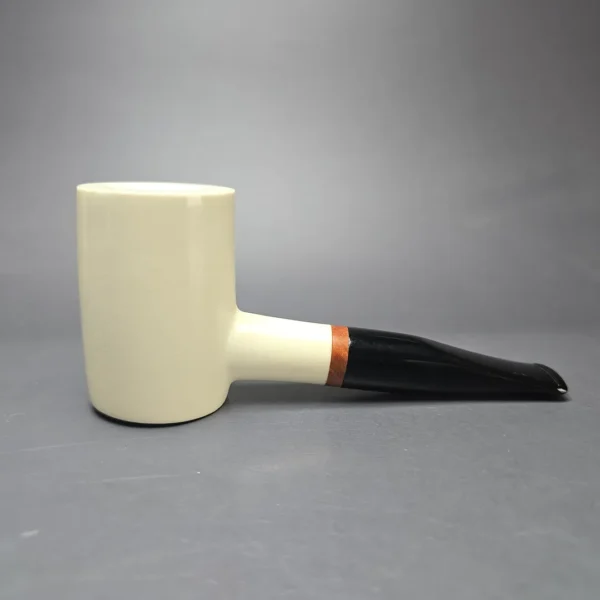 MBSD Meerschaum Deluxe Smooth Poker Block Meerschaum Pipe, Briar-Mortise, New - Image 3