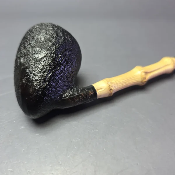 MBSD Briars Modern Masters 1 Sandblasted Peewit w/ Bamboo Handmade Briar Pipe, New - Image 9