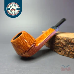 J Mouton Smooth Bulldog w/ Fossilized Whale Spine Handmade Briar Pipe, New