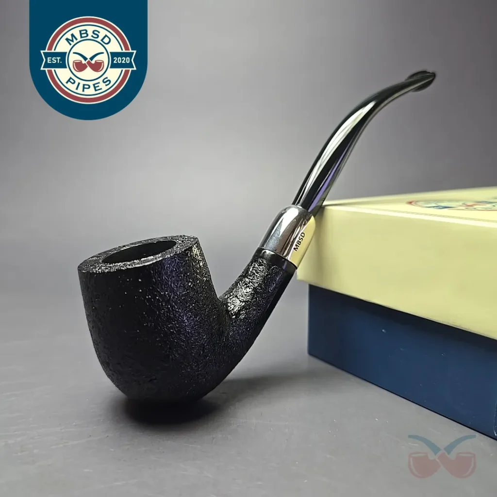 MBSD Briars Timeless Traditions 2 Sandblasted Bent Billiard with Silver (New)