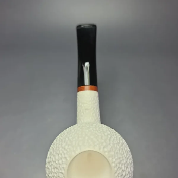 MBSD Meerschaum Deluxe XL Rusticated Apple Block Meerschaum Pipe, Briar-Mortise, New - Image 7
