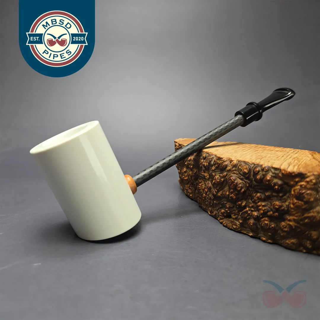 MBSD Meerschaum Deluxe Smooth Poker Block Meerschaum Pipe, New
