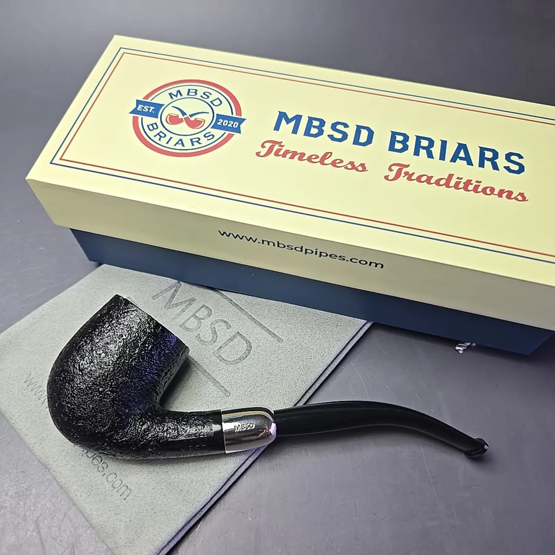 MBSD Briars Timeless Traditions 2 Sandblasted Bent Billiard with Silver (New) - Image 2
