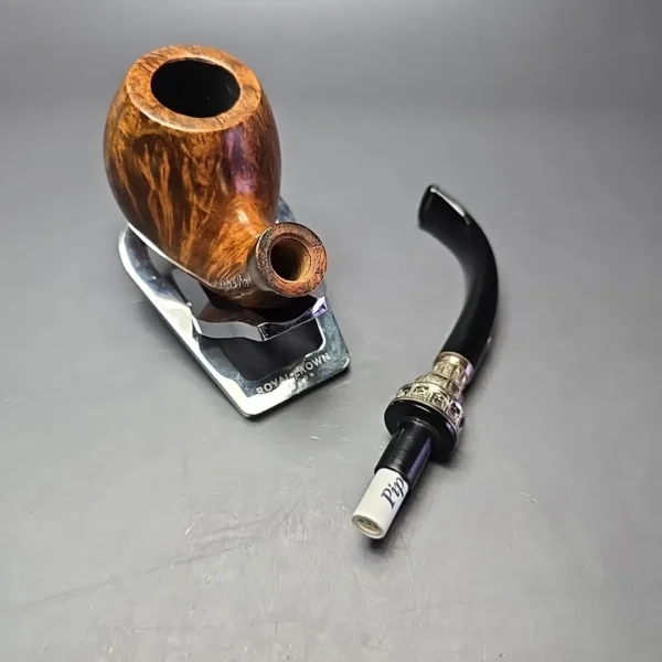 Mastro de Paja Unica Smooth Apple w/ Silver Estate Briar Pipe, Italian Estates, 9mm - Image 16