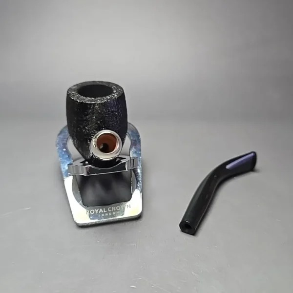 MBSD Briars Timeless Traditions 2 Sandblasted Bent Billiard w/ Silver Handmade Briar Pipe, New - Image 6