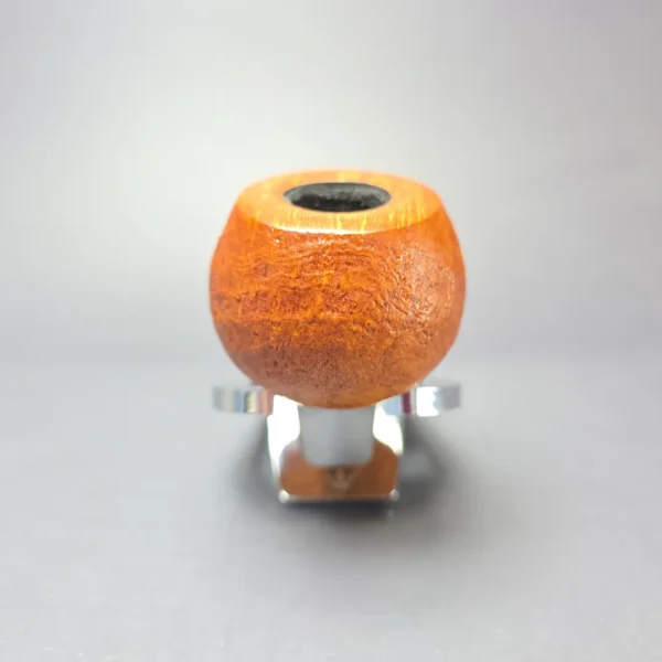 Brentegani Partially Sandblasted Apple w/ Horn Handmade Briar Pipe, New - Image 3