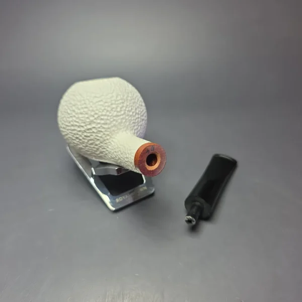 MBSD Meerschaum Deluxe XL Rusticated Apple Block Meerschaum Pipe, Briar-Mortise, New - Image 10