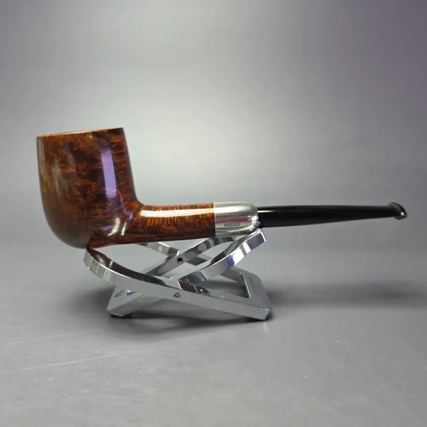 MBSD Briars Timeless Traditions 1 Smooth Billiard w/ Silver Handmade Briar Pipe, New - Image 3