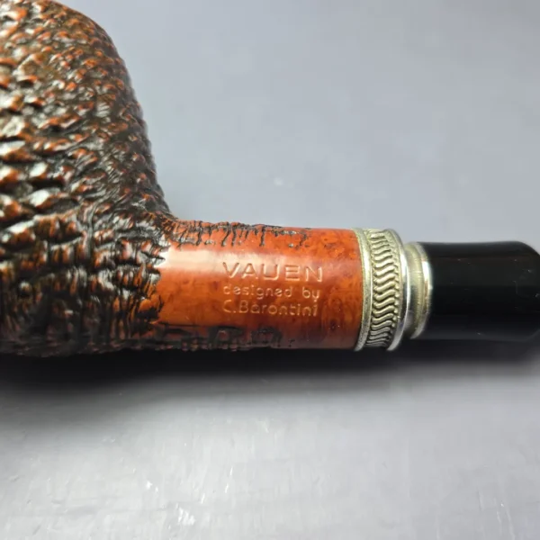 Vauen by Barontini Rusticated Brandy w/ Silver Estate Briar Pipe, Unsmoked, 9mm - Image 9