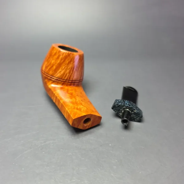 J Mouton Smooth Bulldog w/ Fossilized Whale Spine Handmade Briar Pipe, New - Image 12